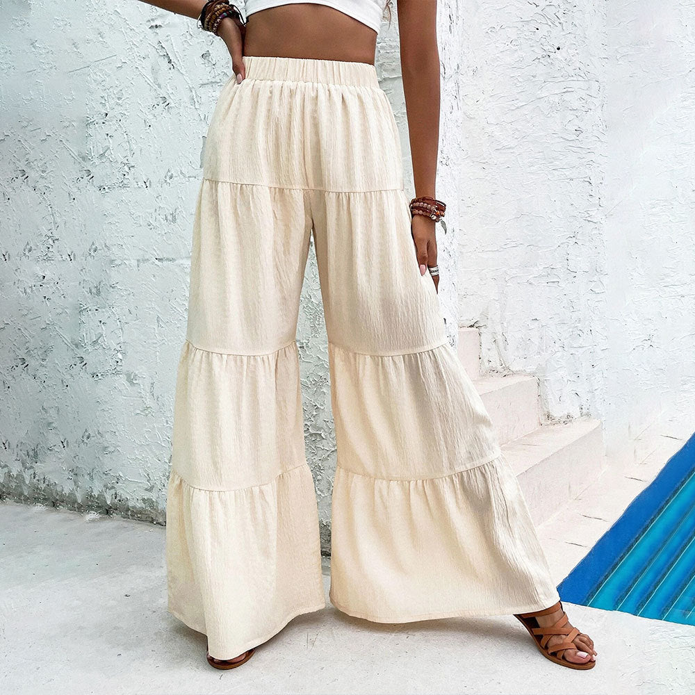 Damen Palazzo-Hose Weit Elastischer Bund Eveloria