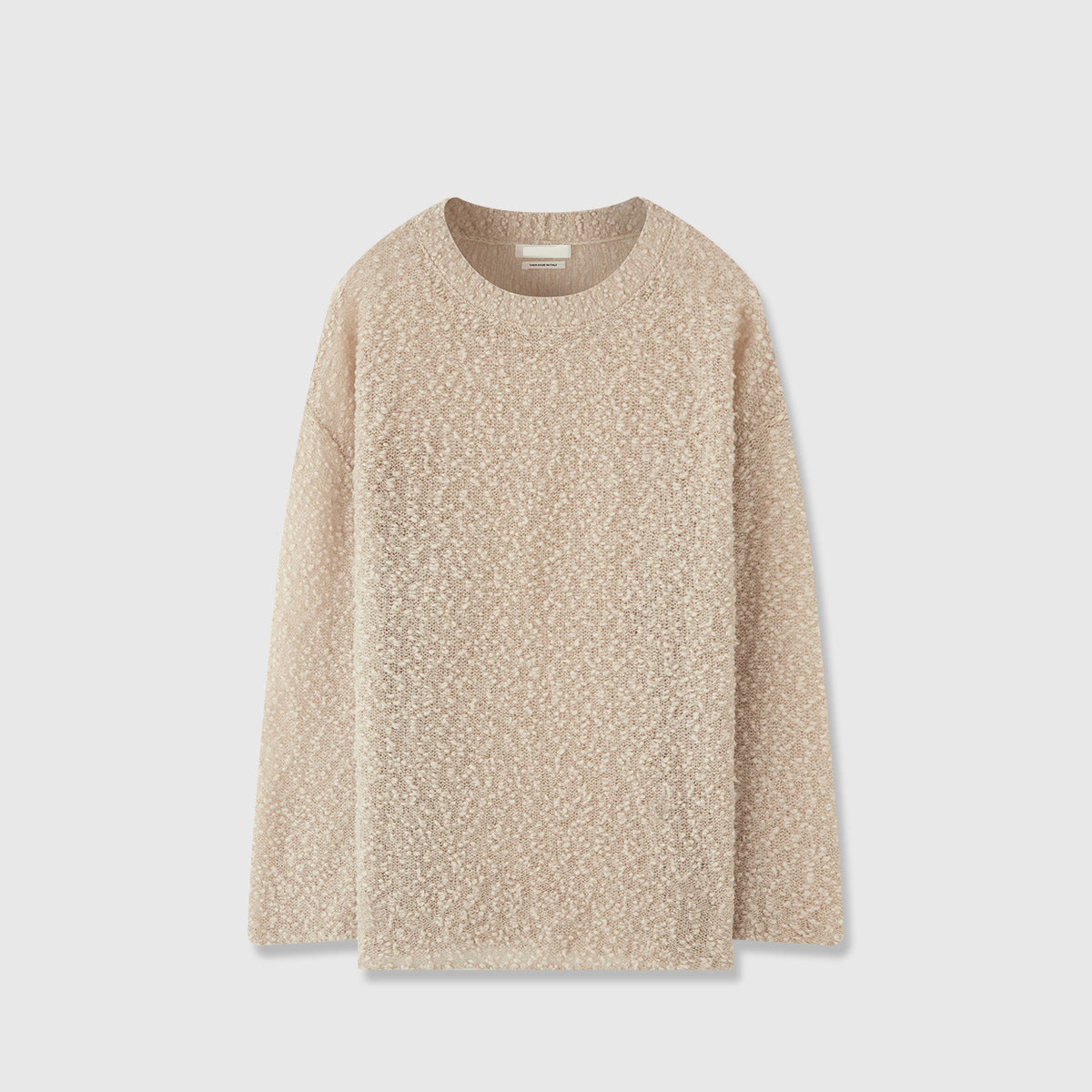 Damen Strickpullover Weich Veloursstoff Übergröße Beige