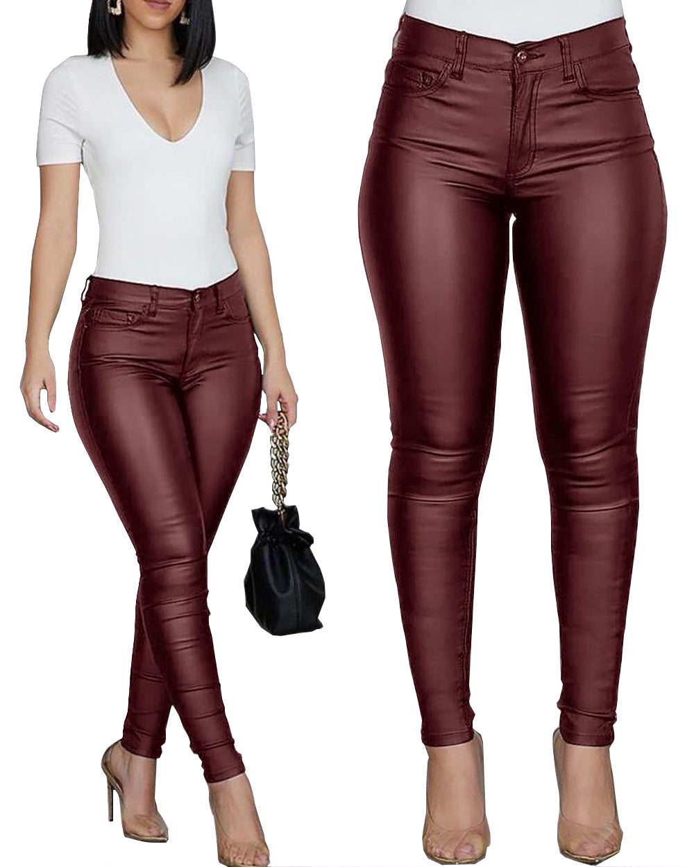 Damen High-Waist-Hose Figurbetont Eveloria