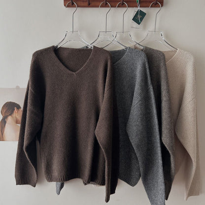 Damen Pullover V-Ausschnitt Qualität Eveloria