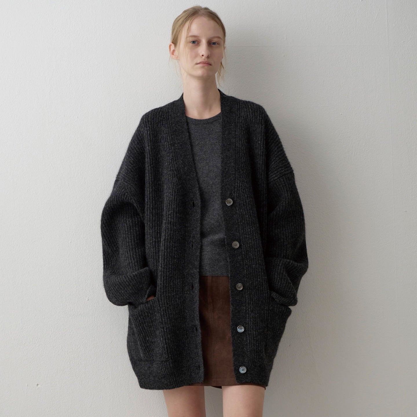 Damen Grobstrickcardigan Übergroße Ärmel Eveloria