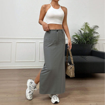 Damen Langer Rock Mit Seitlichem Schlitz Eveloria