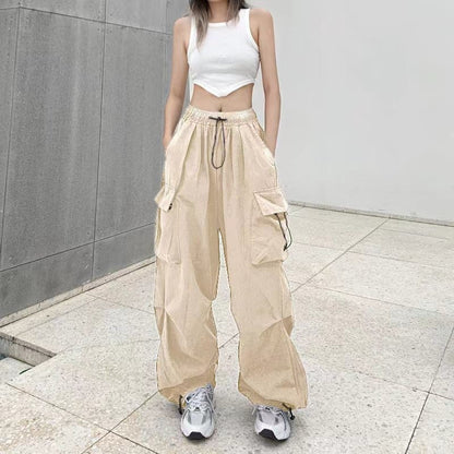 Damen Cargo-Hose Weite Beinprachtische Taschen