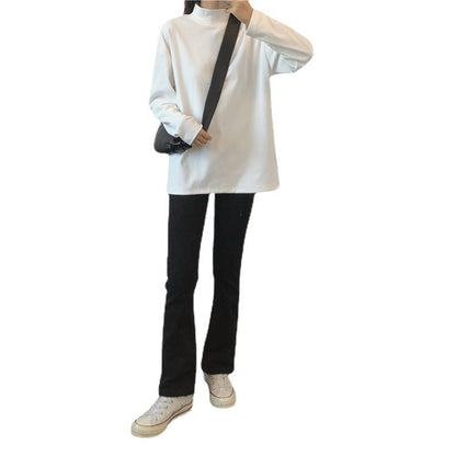 Damen Langarmshirt Hohler Kragen Eveloria