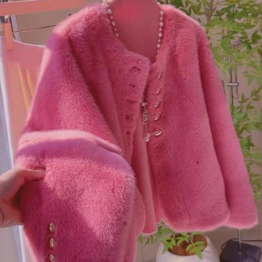 Damen Weiche Jacke mit goldenen Knöpfen