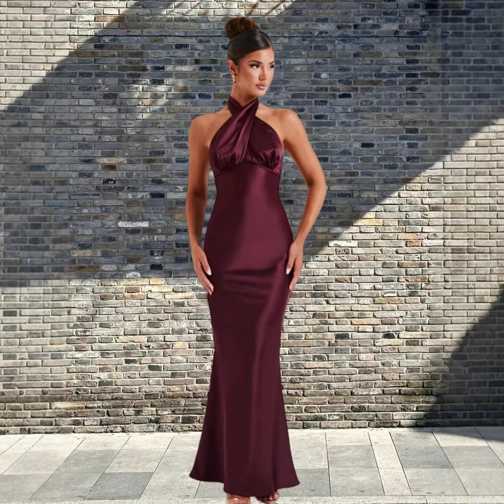 Damen Abendkleid Halterneck Figurschmeichelnd Eveloria