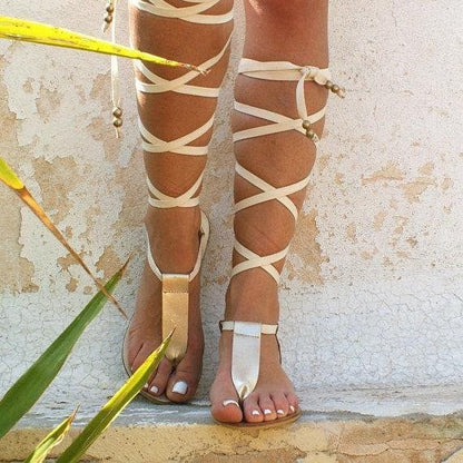 Damen Gladiator Sandalen aus Leder Eveloria