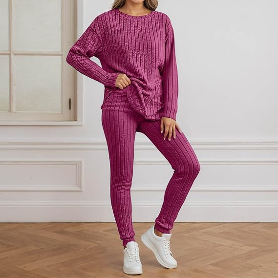 Damen Strickensemble Rippenstruktur Eveloria