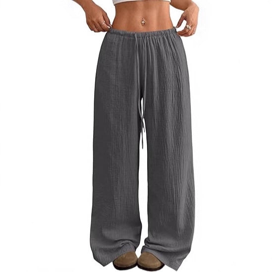 Damen Sommerhose Weite Luftdurchlässig Kordelzug Beige