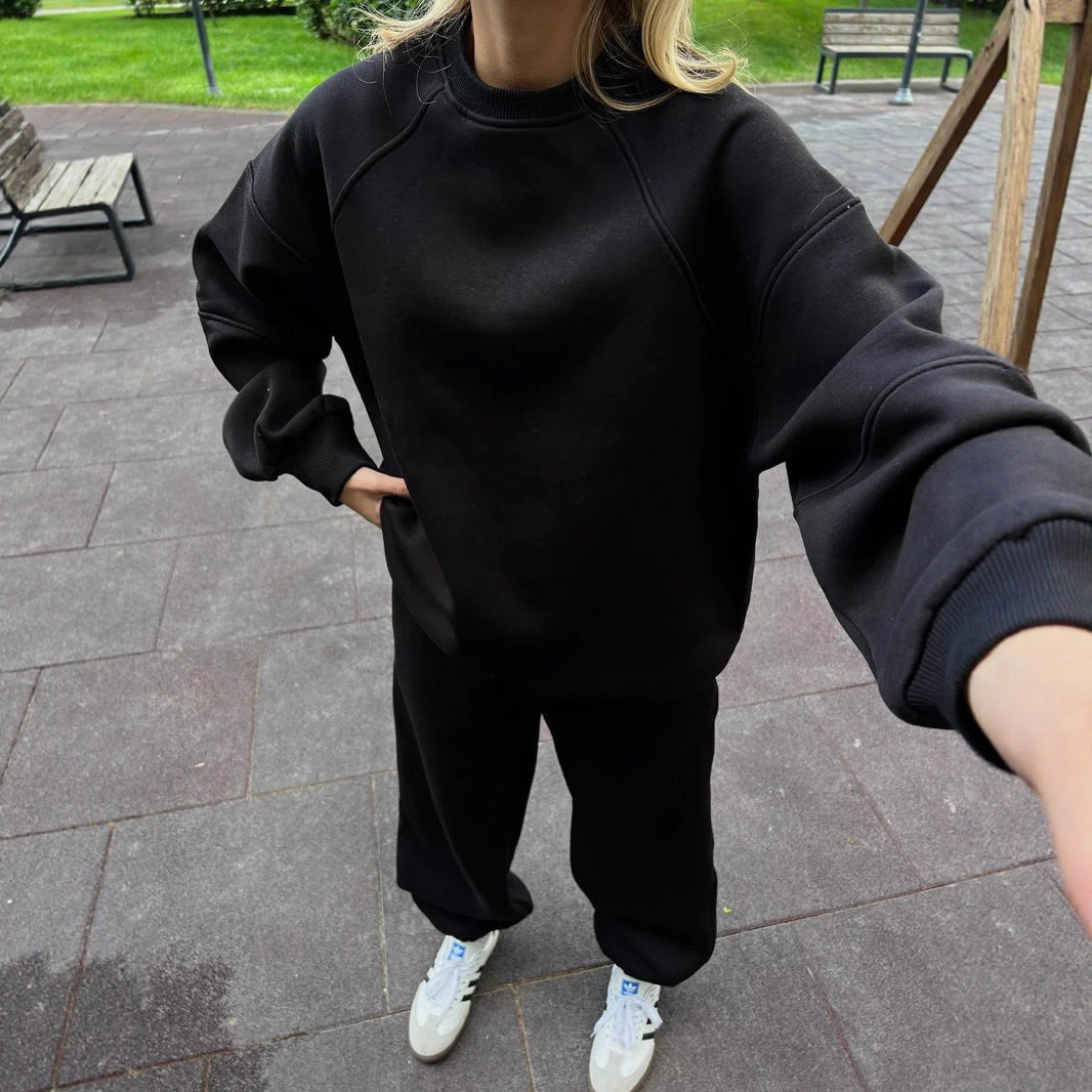 Damen Sweat-Outfit Weites Oberteil Komfortable Hose Bequem