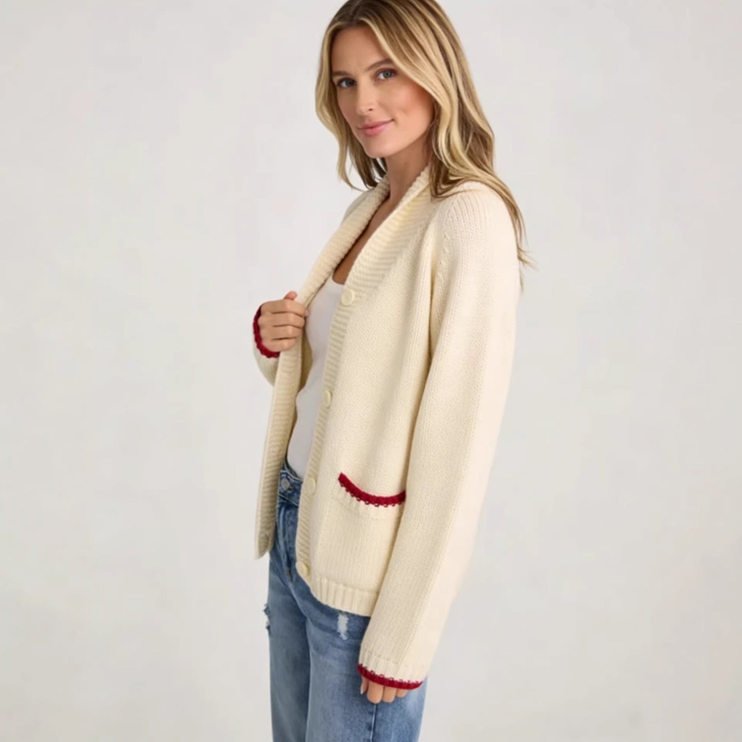 Damen Strickjacke Krabbenmuster Eveloria