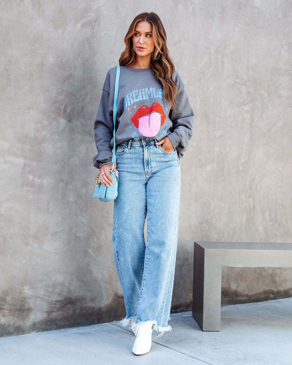 Damen Oversized Sweatshirt Grafikdesign
