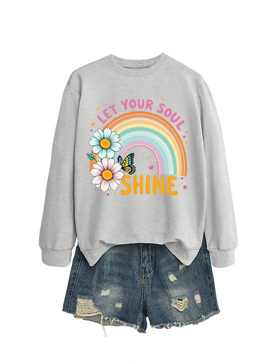 Damen Sweatshirt Bunt Florales Grafikdesign Eveloria