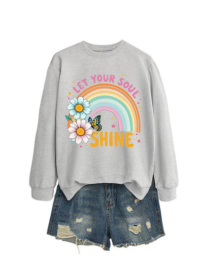 Damen Sweatshirt Bunt Florales Grafikdesign Eveloria