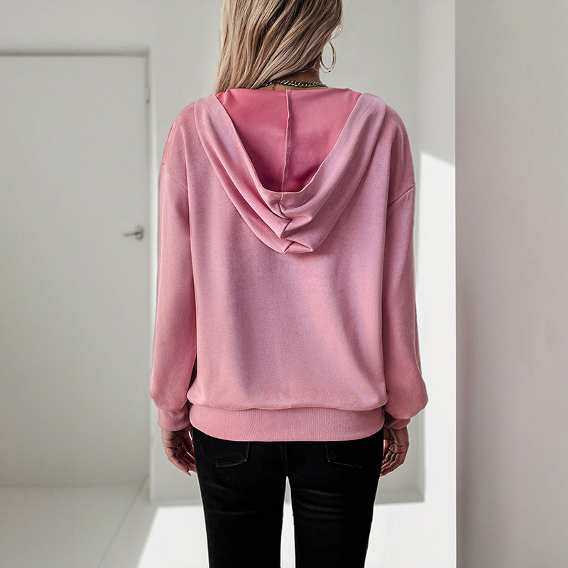 Damen Kapuzenpullover Asymmetrisch Lässig Eveloria