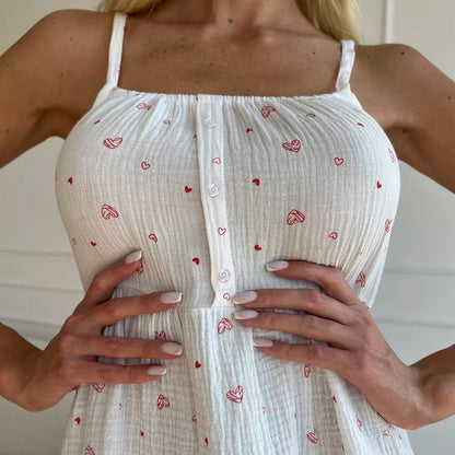 Damen Sommerkleid Rüschensaum Florales Muster Luftig