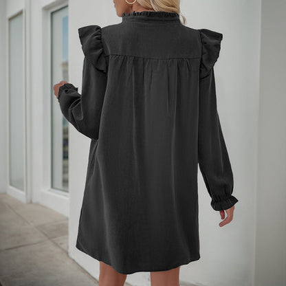 Damen Freizeitkleid Rüschendetails Eleganter Schnitt