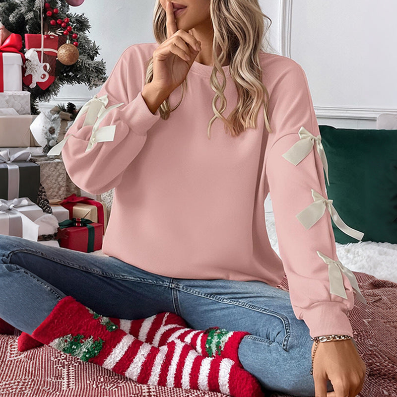 Damen Oversized Sweater mit Schleifendetails