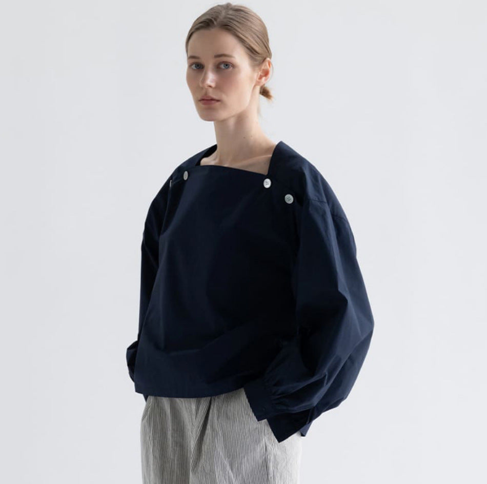 Damen Bluse Modisch Knöpfe Detail Eveloria