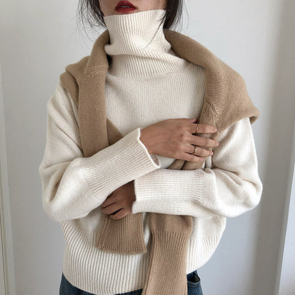 Damen Rollkragenpullover Weiches Strickmaterial Eveloria