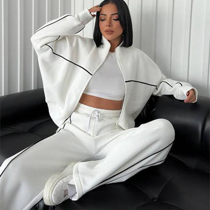 Damen Sportliches Zweiteiler-Set Sweatshirt und Hose Eveloria