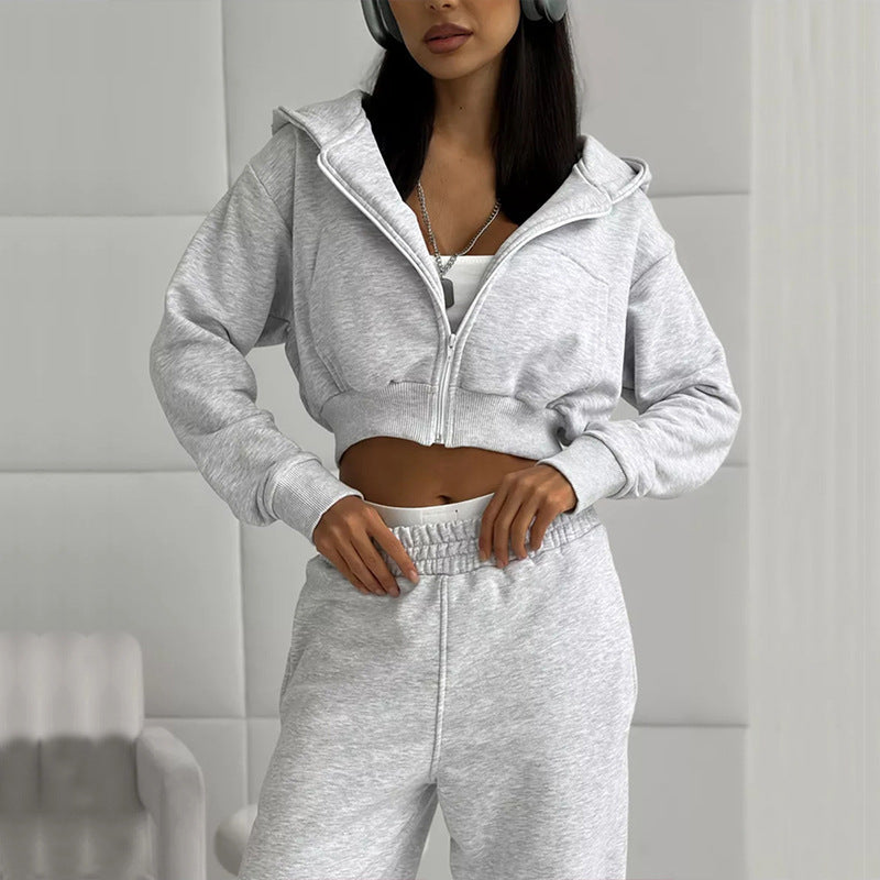 Damen Sportliche Hoodie Jogginghose Set Baumwolle