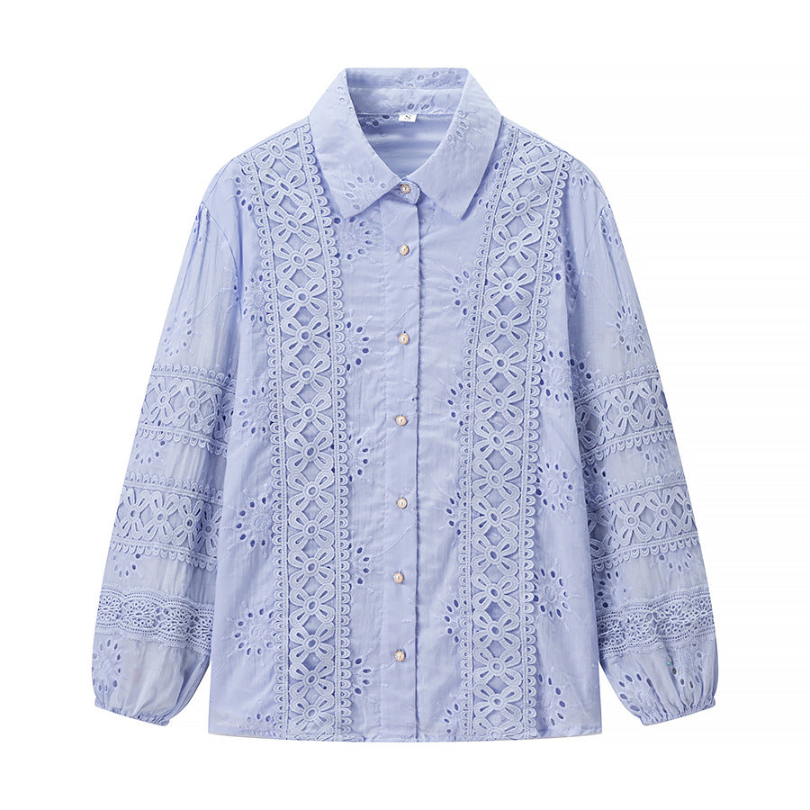 Damen Blumengestickte Bluse Maxirock Set Eveloria