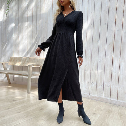 Damen Elegantes Knielanges Kleid mit Knopfdetails Eveloria
