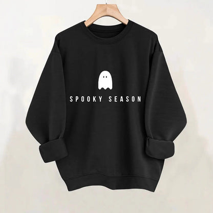 Damen Sweatshirt Gespenster-Motiv Weit Schnitt Eveloria