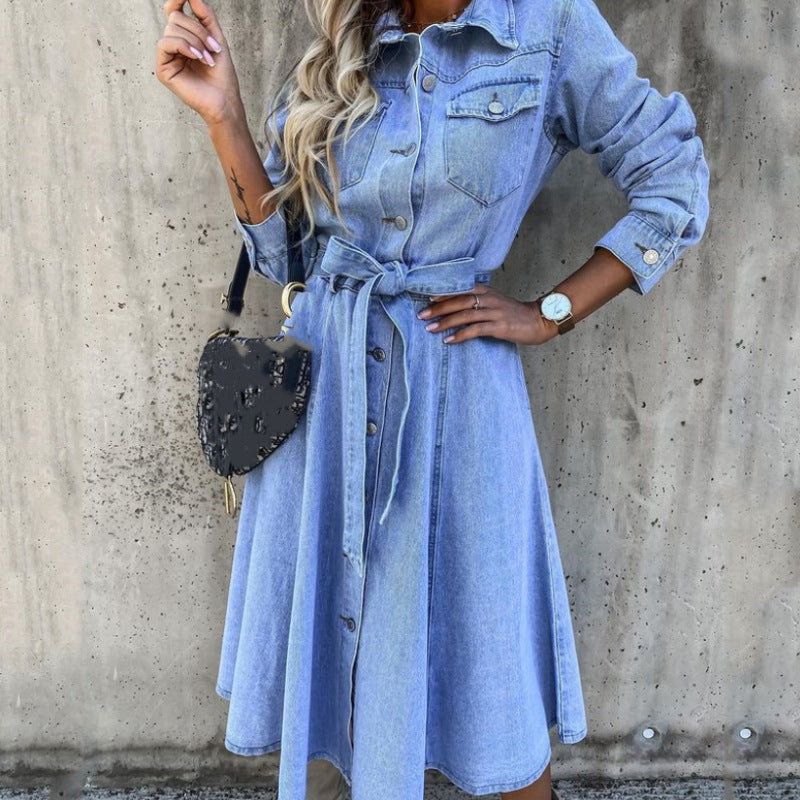 Damen Denim-Kleid Blau Eveloria