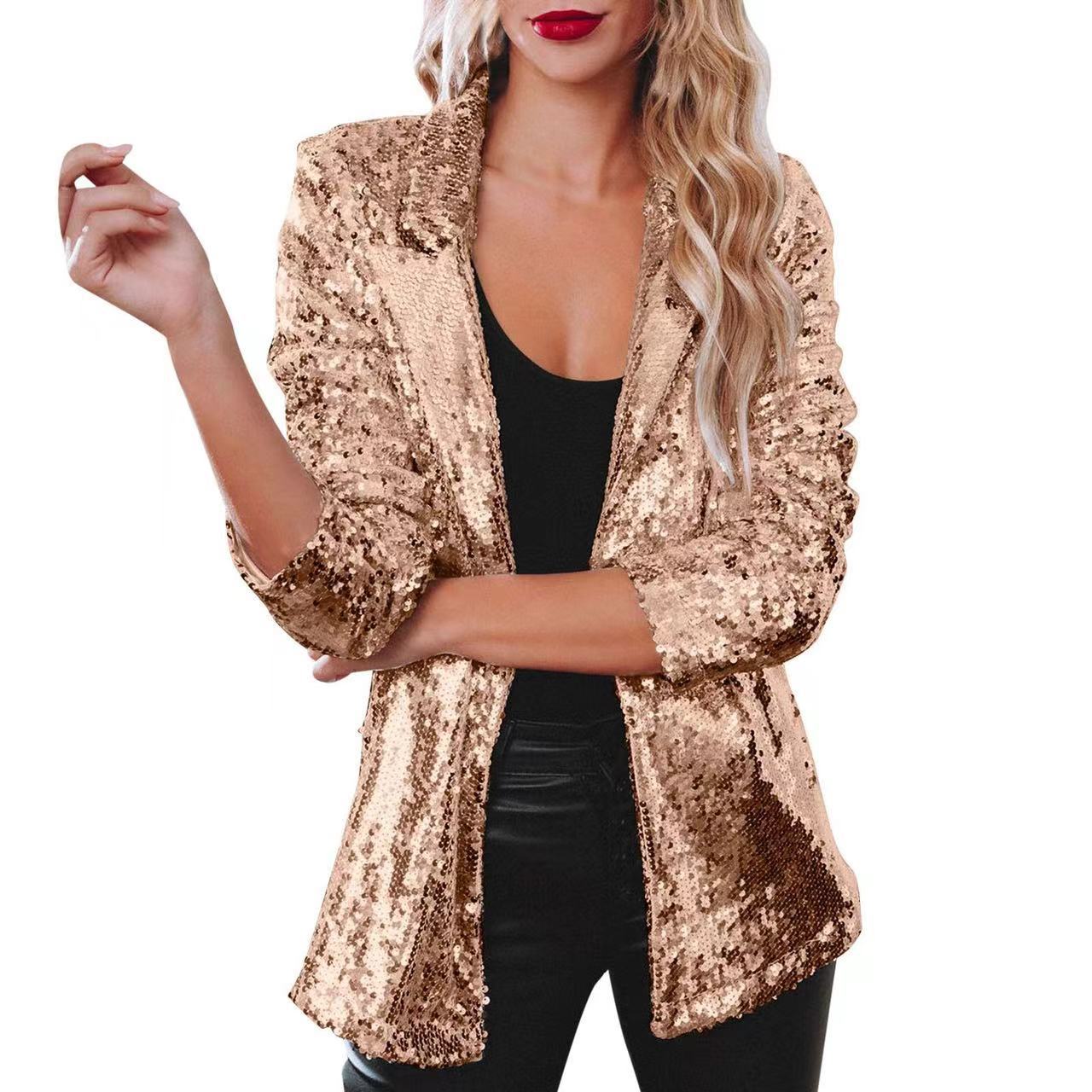 Damen Glitzer Blazer Eveloria wird zu: Eveloria Damen Glitzerjacke