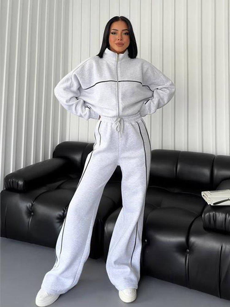 Damen Sportliches Zweiteiler-Set Sweatshirt und Hose Eveloria