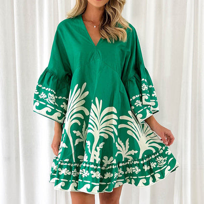 Damen Sommerkleid Lässig Voluminöse Ärmel Eveloria - Eveloria