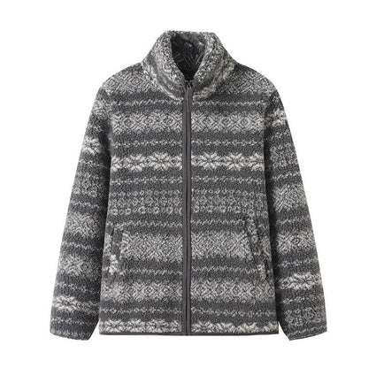 Damen Fleecejacke Hochkragen Muster Eveloria