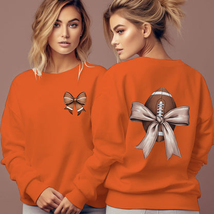 Damen Sweatshirt Footballmotiv Schleifenakzent