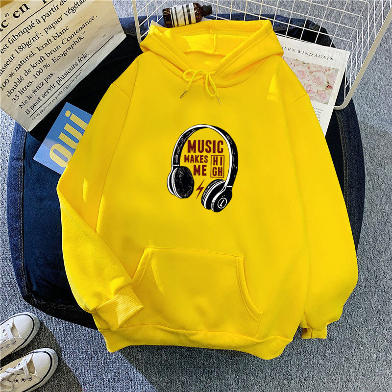 Damen Kapuzenpullover Musik-Design Eveloria