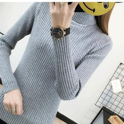 Damen Rollkragenpullover Rippstruktur Eveloria