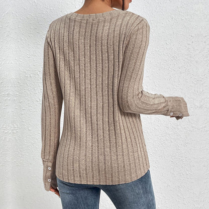 Damen Langarmshirt Spitze Gerippt Weiß