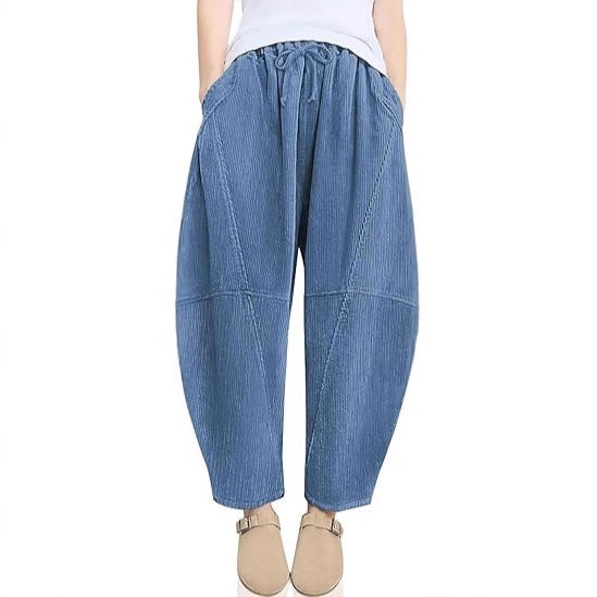 Damen High-Waist Freizeithose mit Kordelzug Eveloria - Eveloria