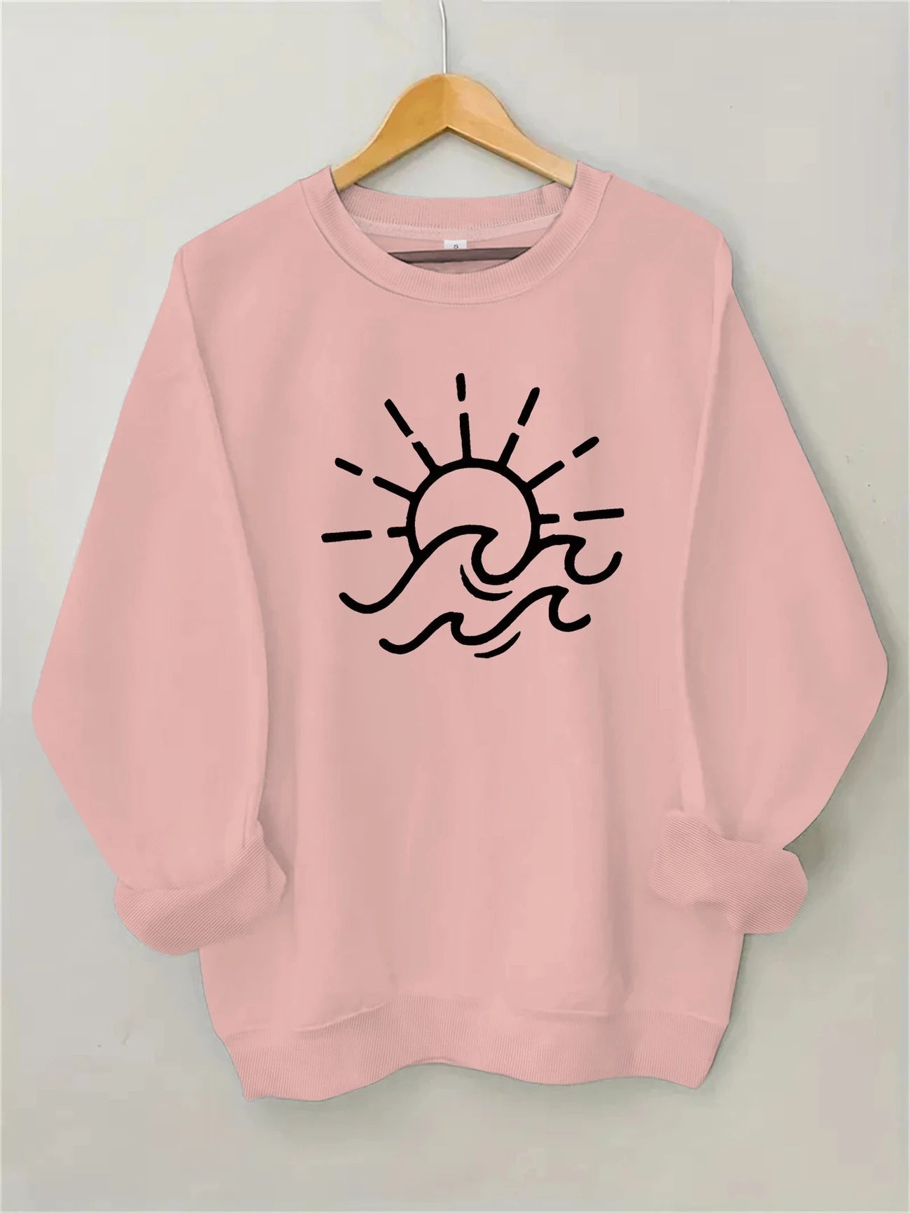 Damen Sweatshirt Sonnen Wellen Motiv Eveloria