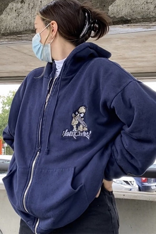 Damen Kapuzenjacke Gestickt Eveloria
