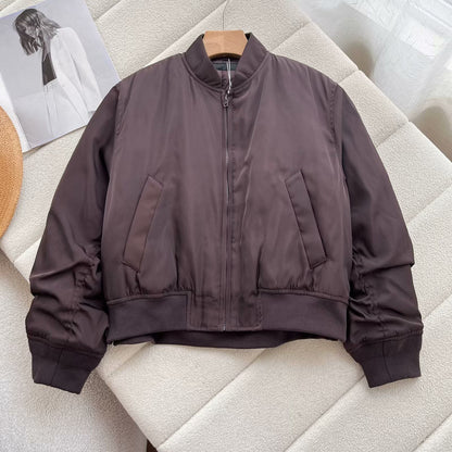 Damen Sportbomberjacke Hochkragen Bequem Eveloria