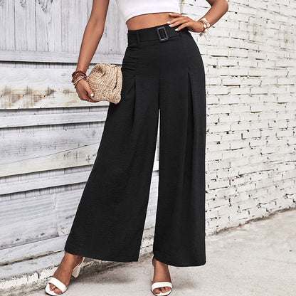 Damen Hochbundhose Weit Faltenrock Elegante Taille Eveloria