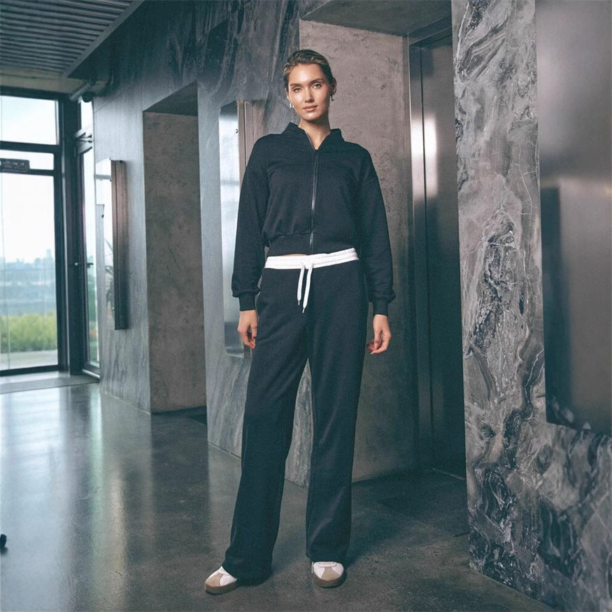Damen Freizeit-Set Weite Hose Moderner Kragen Eveloria