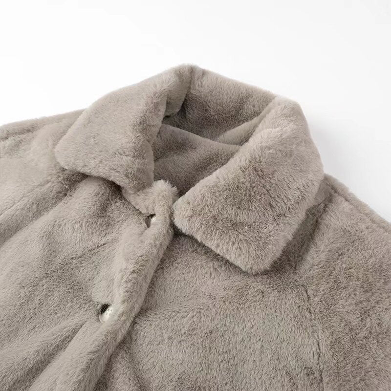 Damen Kuscheljacke Elegant Kragen