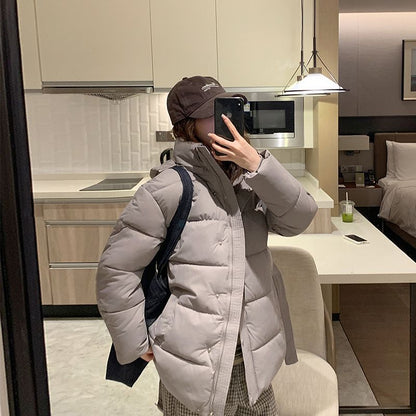 Damen Winterjacke Gesteppt Hochkragen Seitentaschen