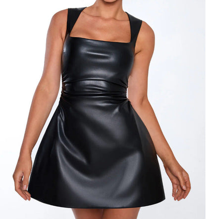 Damen Minikleid Quadratischer Ausschnitt Figurbetonter Schnitt