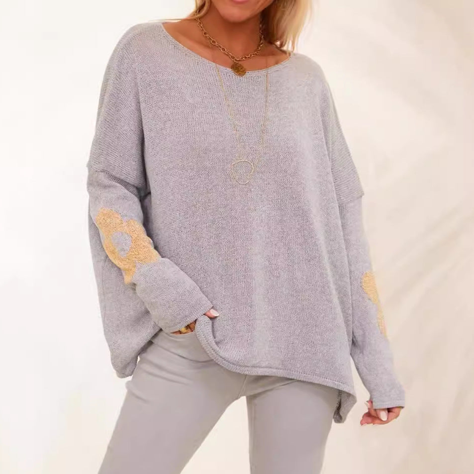 Damen Strickpullover Floral Eveloria