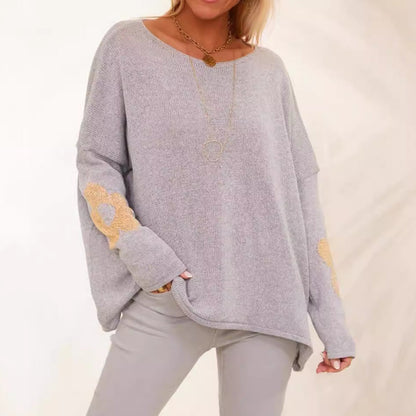 Damen Strickpullover Floral Eveloria