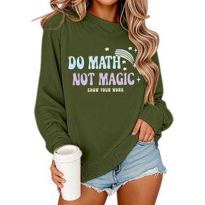 Damen Sweatshirt Mathematikdruck Lässig Grau Eveloria